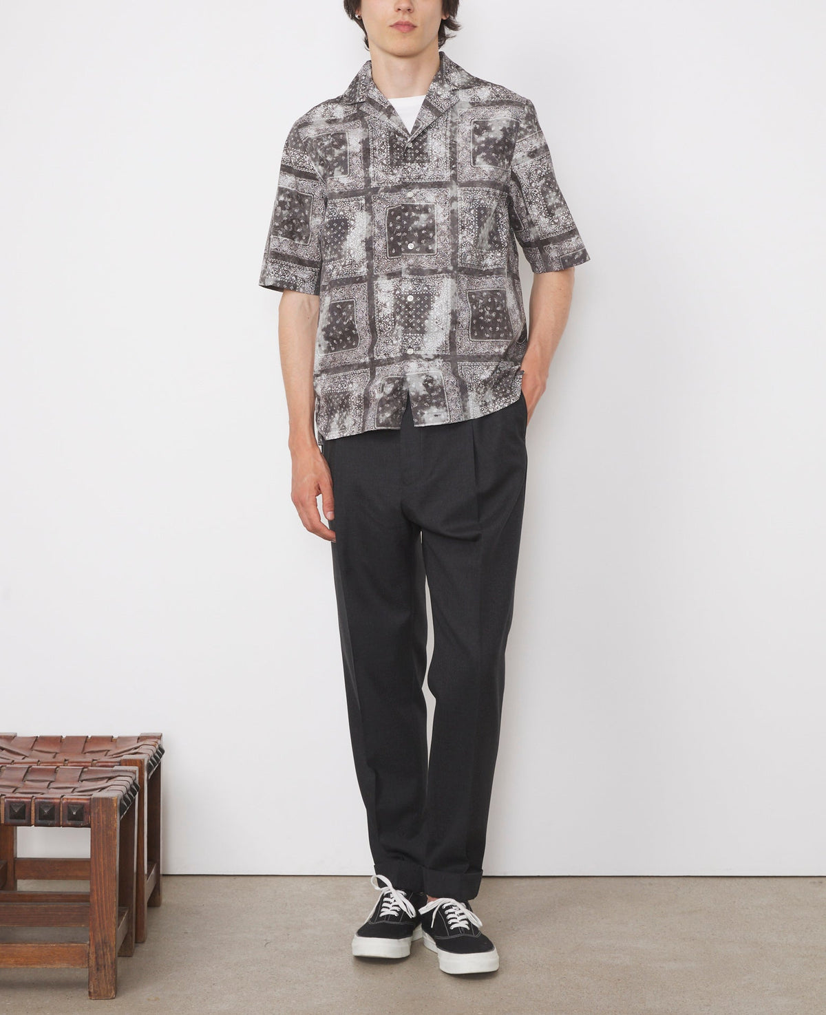 DARK GREY/GREY/WHITE // Chemise Eren