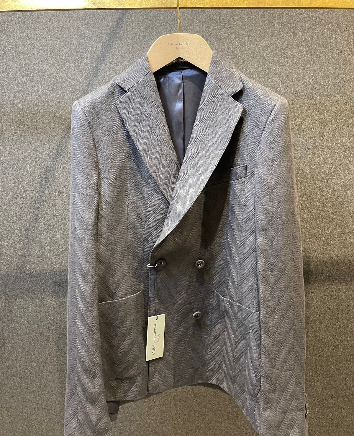 225 // Veste Léon en lin - Navy