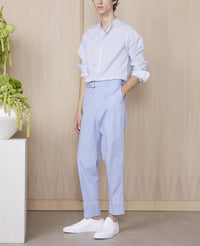 95 // Pantalon Lucio en coton - Baby Blue & White