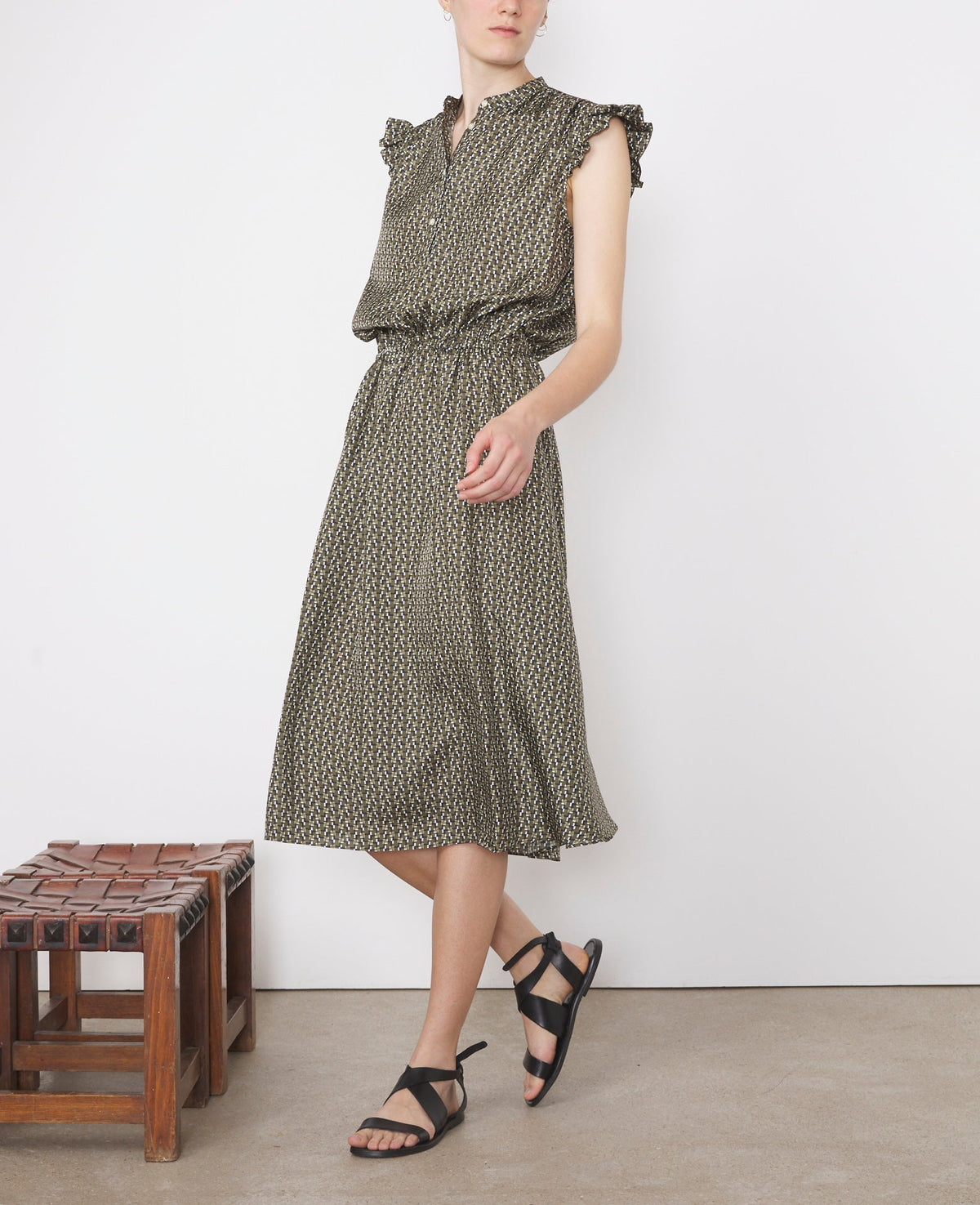 OLIVE/NAVY/ECRU // Robe Alexane