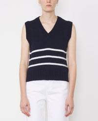 NAVY/ECRU // Pull sans manche Aurora