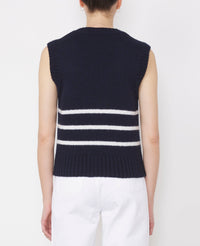 NAVY/ECRU // Pull sans manche Aurora