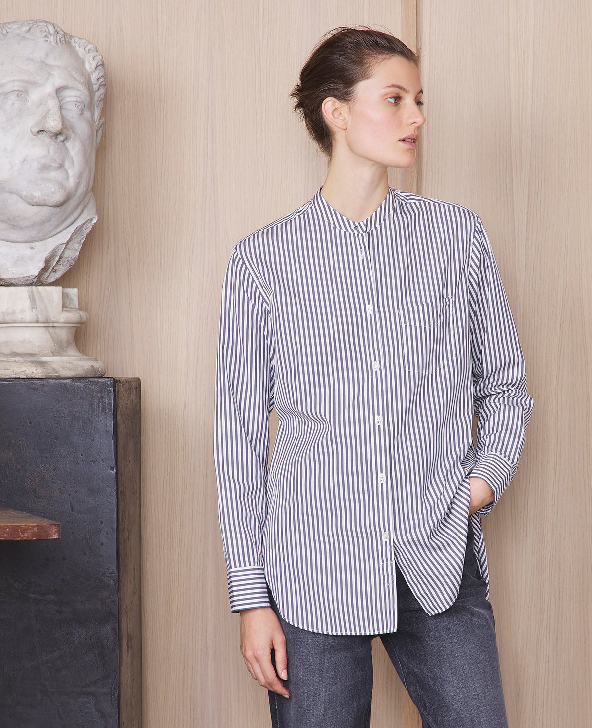 WHITE/GREY // Chemise Annette