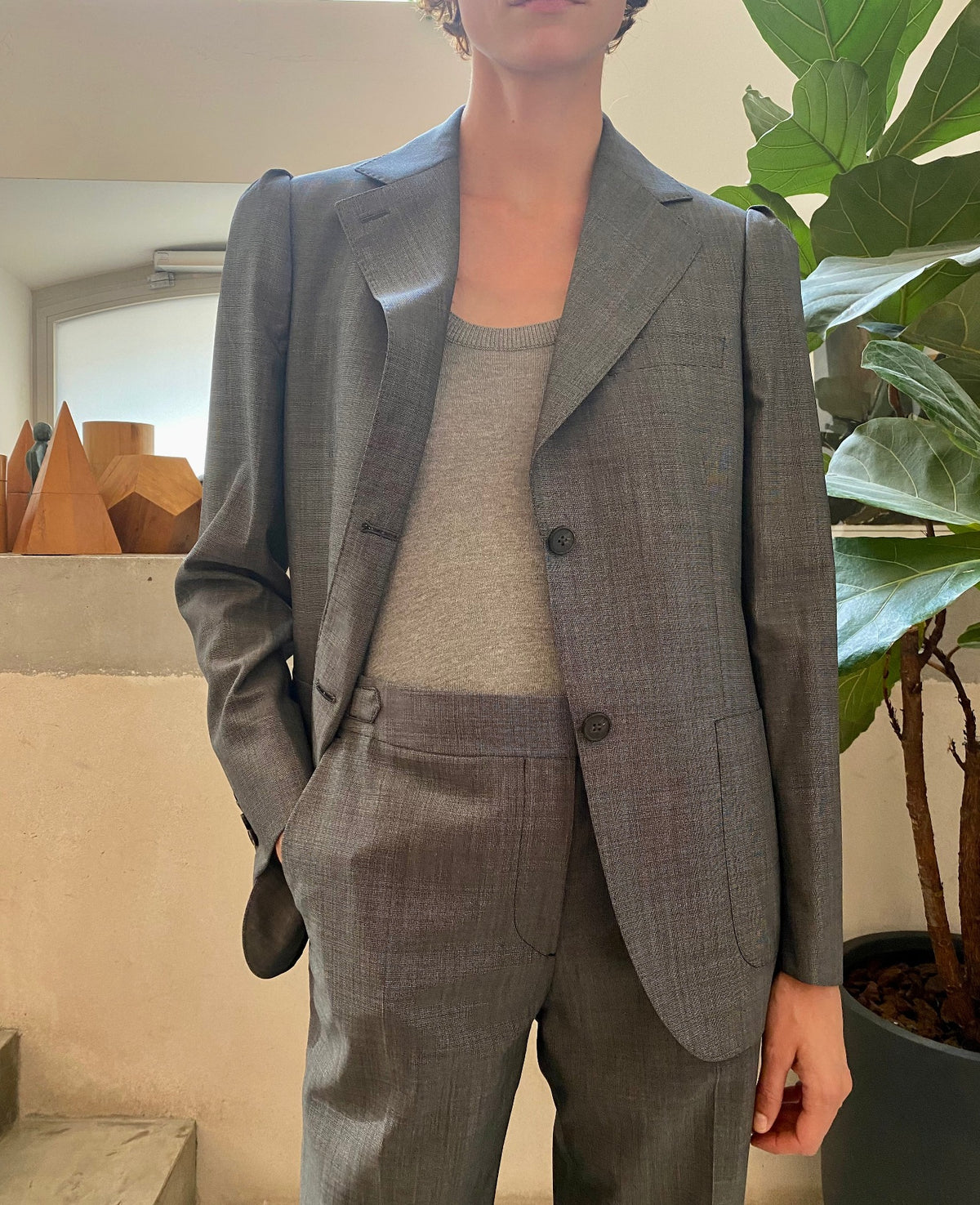 160 // Veste Albane en laine - Ecru & Black