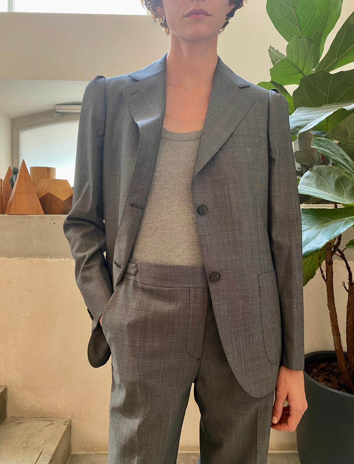 ECRU/BLACK // VESTE ALBANE
