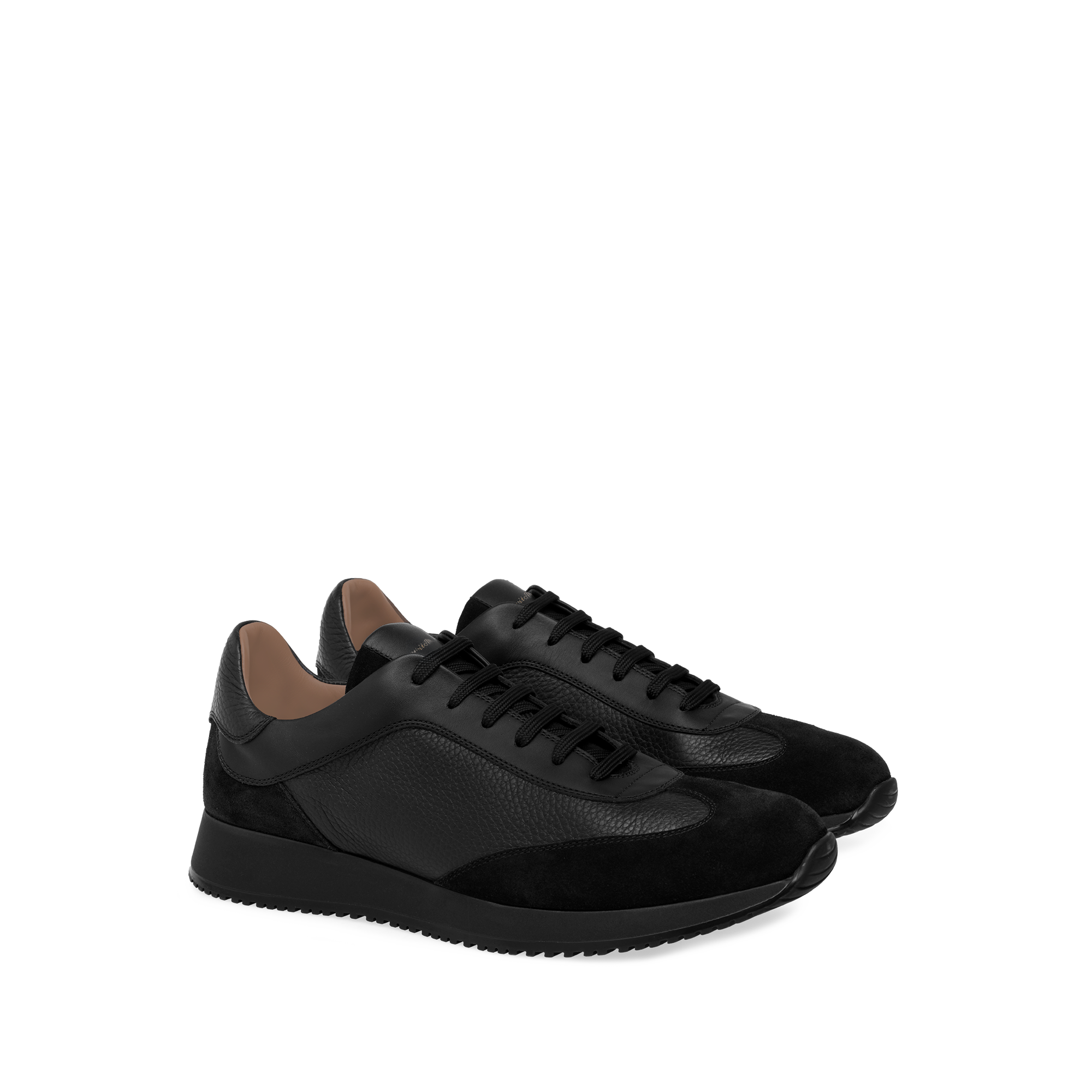 Sneakers Grand Prix en cuir grainé - Noir