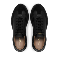 Sneakers Grand Prix en cuir grainé - Noir