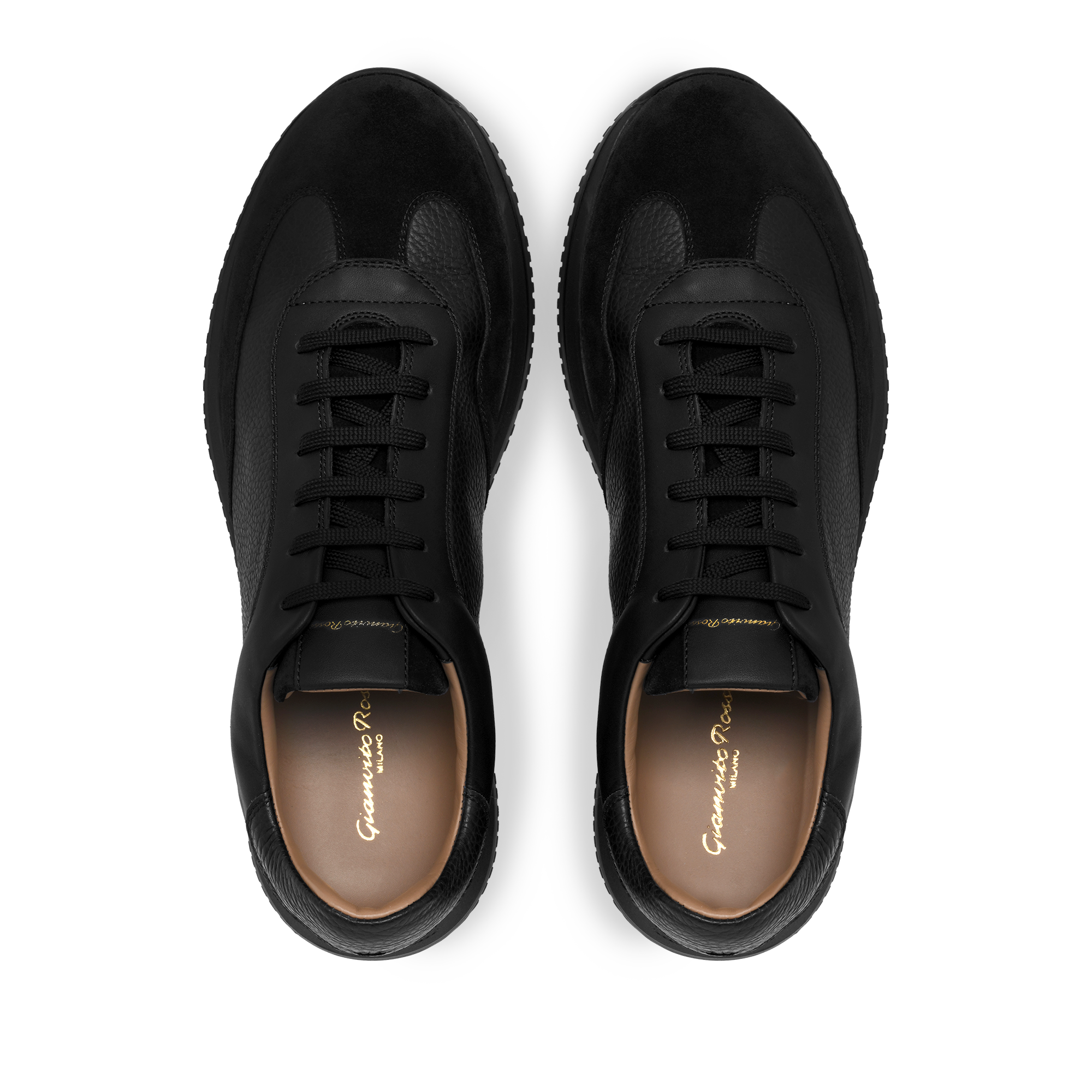 Sneakers Grand Prix en cuir grainé - Noir