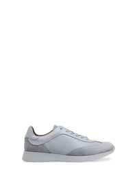 Sneakers Grand Prix en cuir lisse - Gris Clair