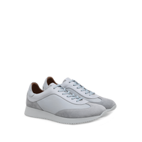 Sneakers Grand Prix en cuir lisse - Gris Clair