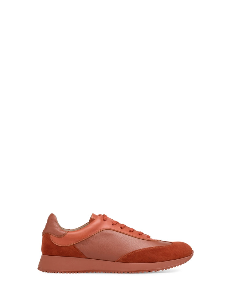 Sneakers Grand Prix en cuir grainé - Crimson