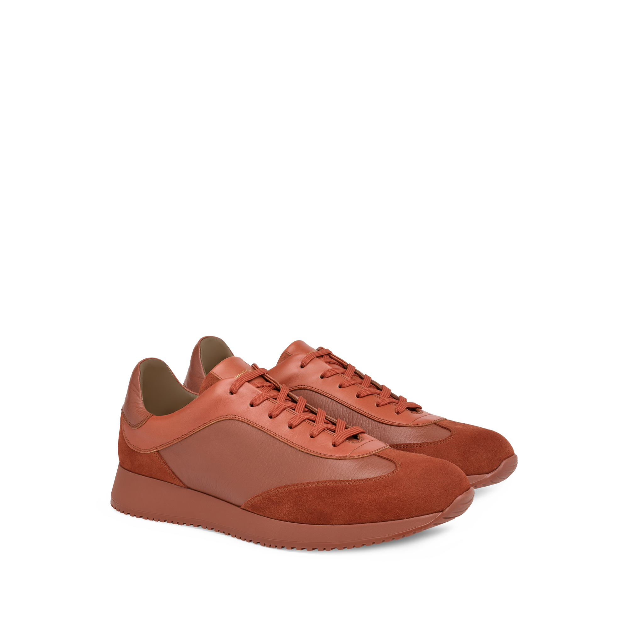 Grand Prix trainers in grained leather - Crimson