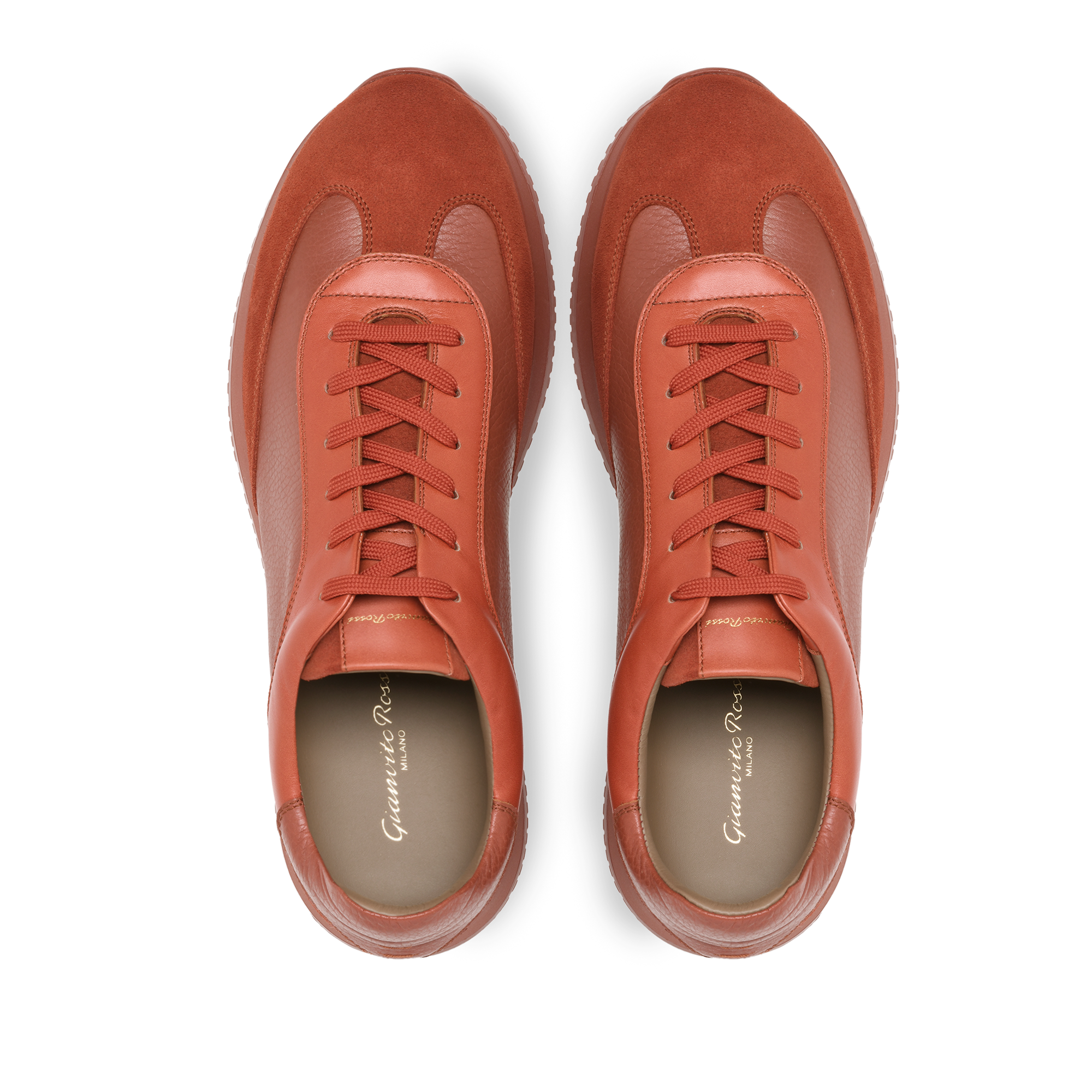 Grand Prix trainers in grained leather - Crimson