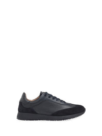 Sneakers Grand Prix en cuir grainé - Bleu