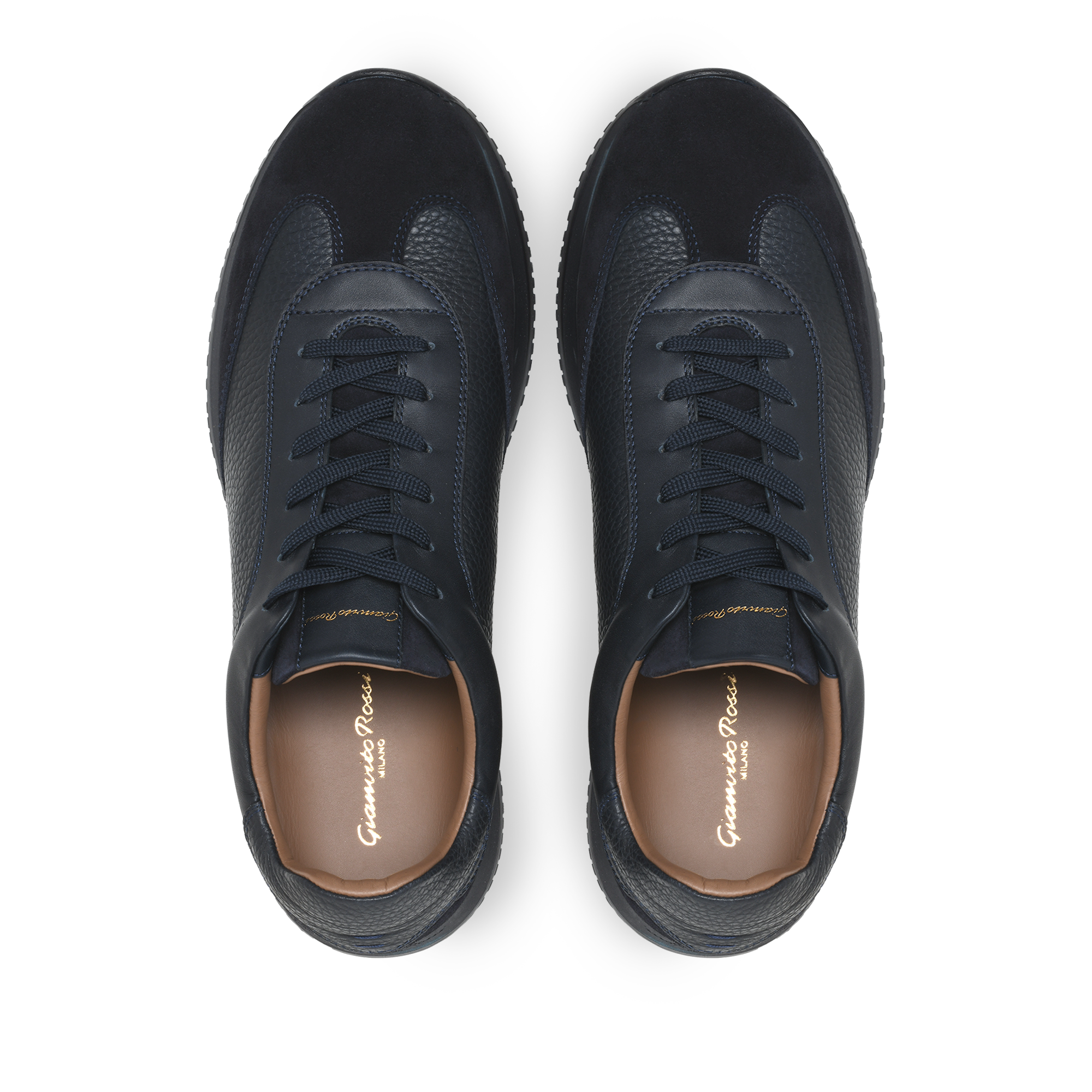 Sneakers Grand Prix en cuir grainé - Bleu