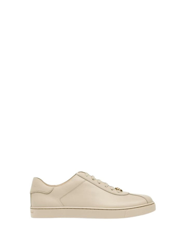 Baskets Ribbon en cuir lisse - Neutre