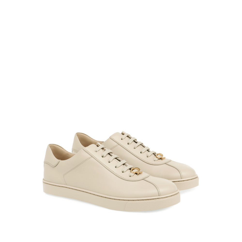Baskets Ribbon en cuir lisse - Neutre
