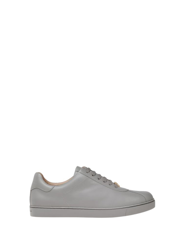 Baskets Ribbon en cuir lisse - Gris