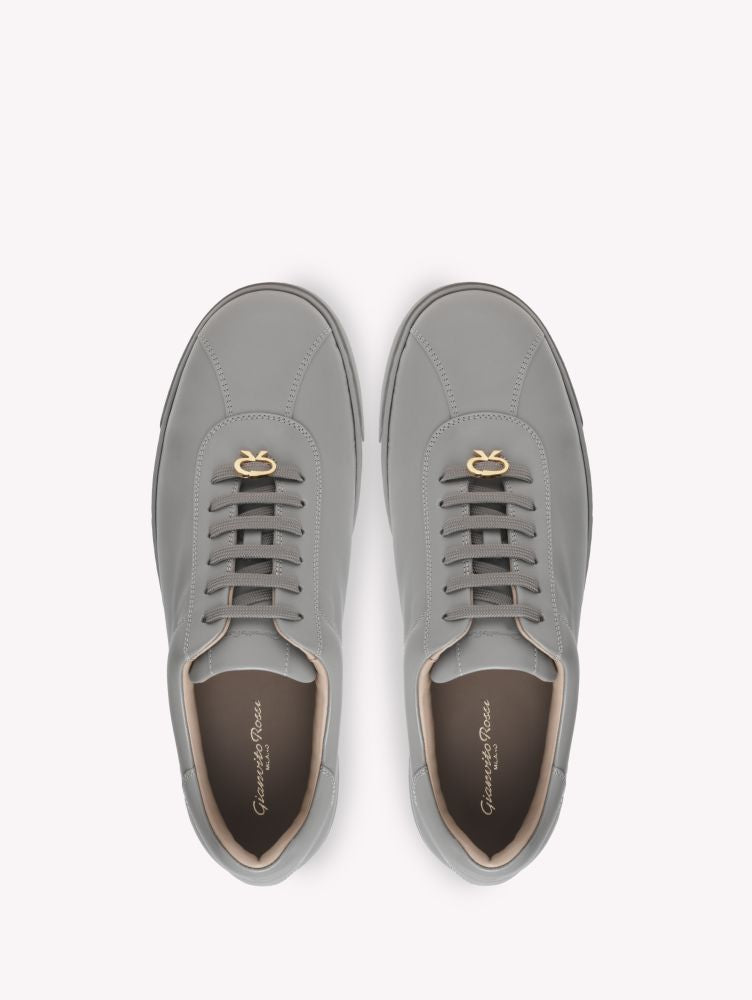 Baskets Ribbon en cuir lisse - Gris
