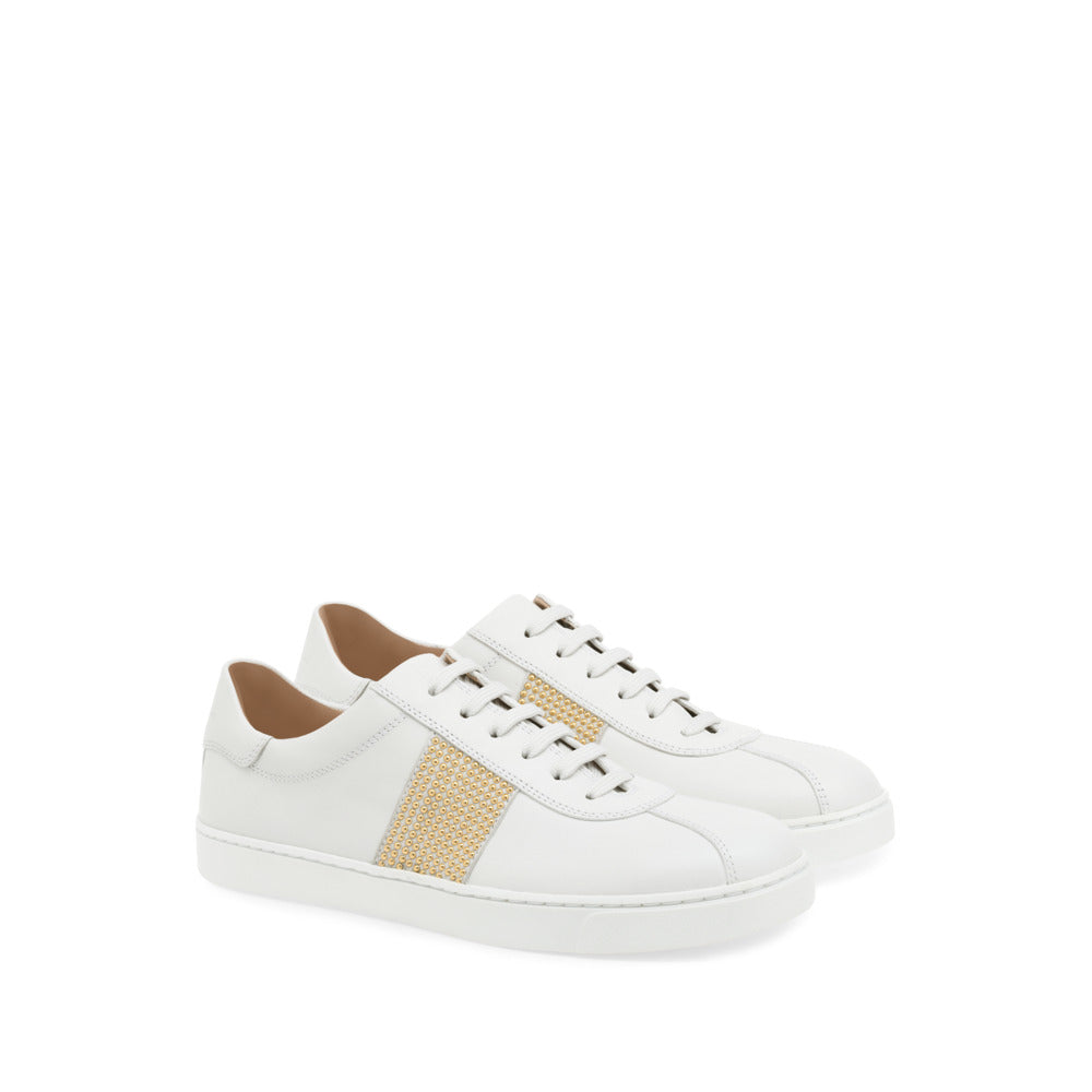 Baskets Danielle en cuir lisse - Blanc