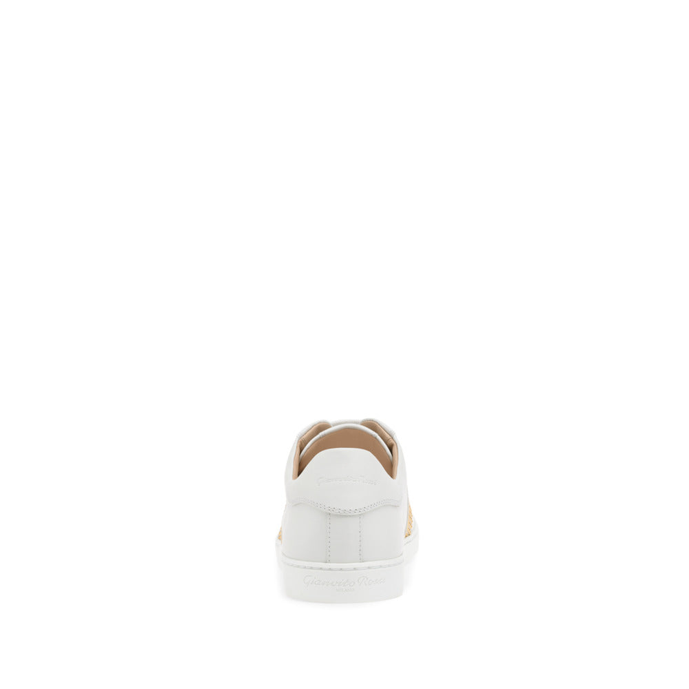 Baskets Danielle en cuir lisse - Blanc