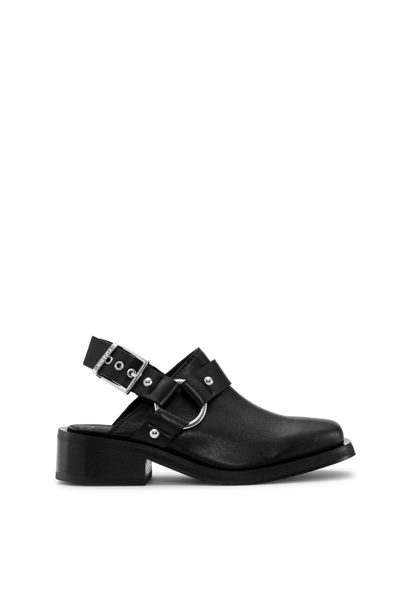 Mules à lanières en cuir - Black