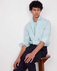Chemise Younes en lin - Mint blue