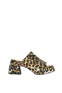Sabots imprimés en satin - Leopard