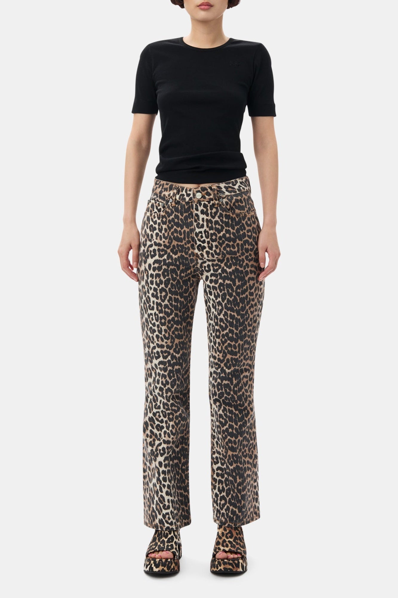 Sabots imprimés en satin - Leopard