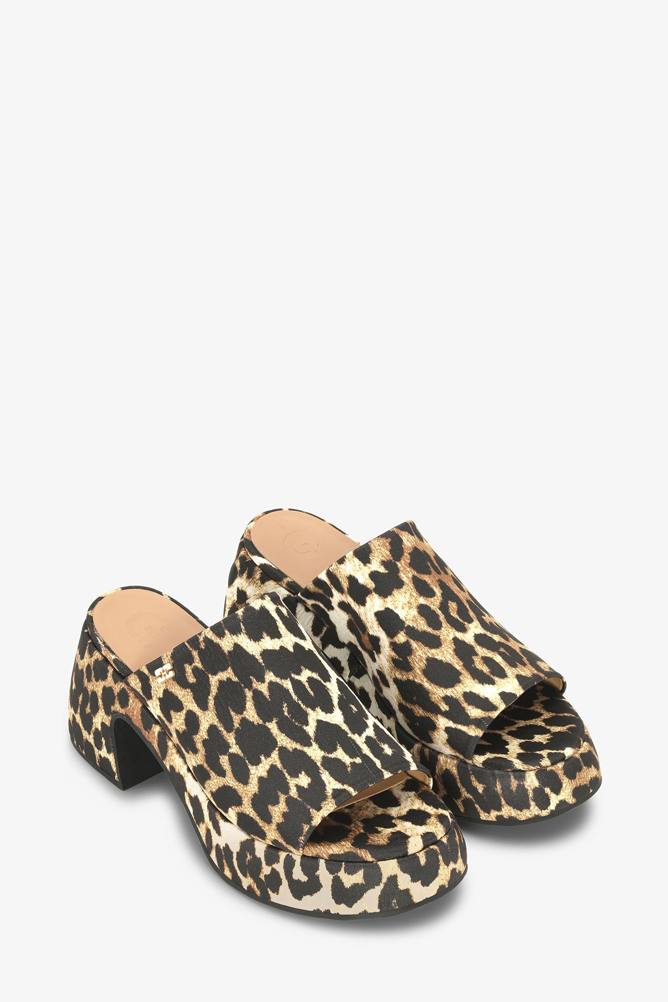 Sabots imprimés en satin - Leopard