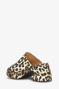 Sabots imprimés en satin - Leopard
