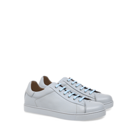 Sneakers Low Top en cuir grainé - Gris Clair