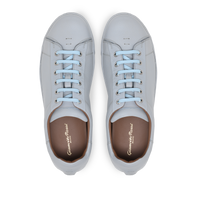 Sneakers Low Top en cuir grainé - Gris Clair