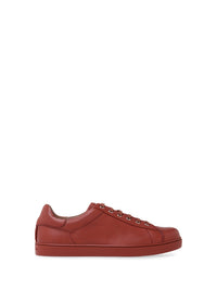 Sneakers Low Top en cuir grainé - Rouge