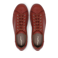 Sneakers Low Top en cuir grainé - Rouge