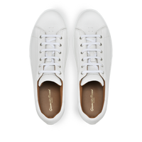 Sneakers Low Top en cuir grainé - Blanc