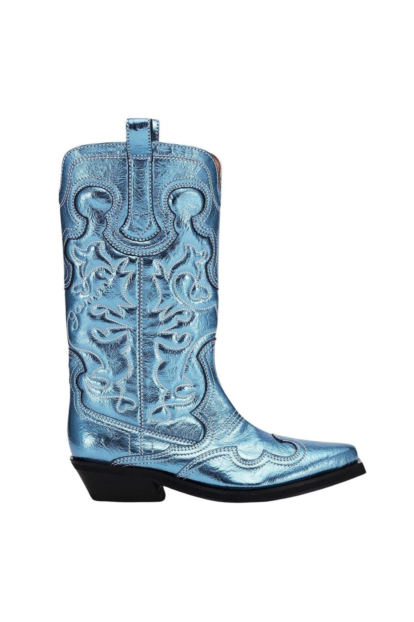 Bottes Western brodées - Blue Curacao