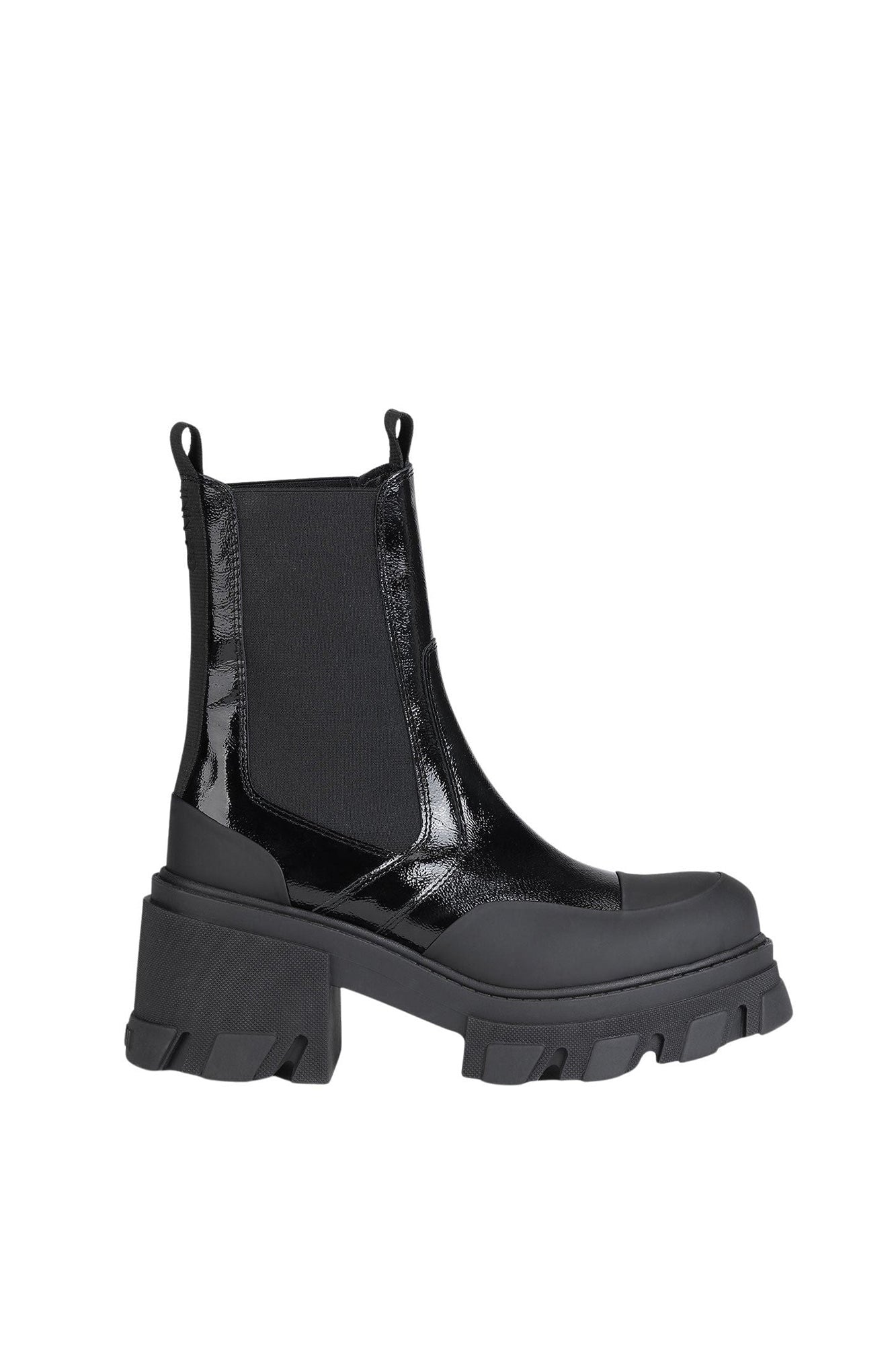 Bottines Chelsea à talons et semelle crantée - Black