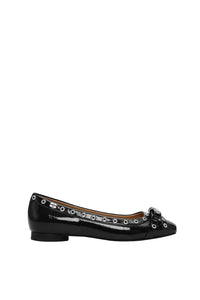 Ballerines à œillets et nœud - Black