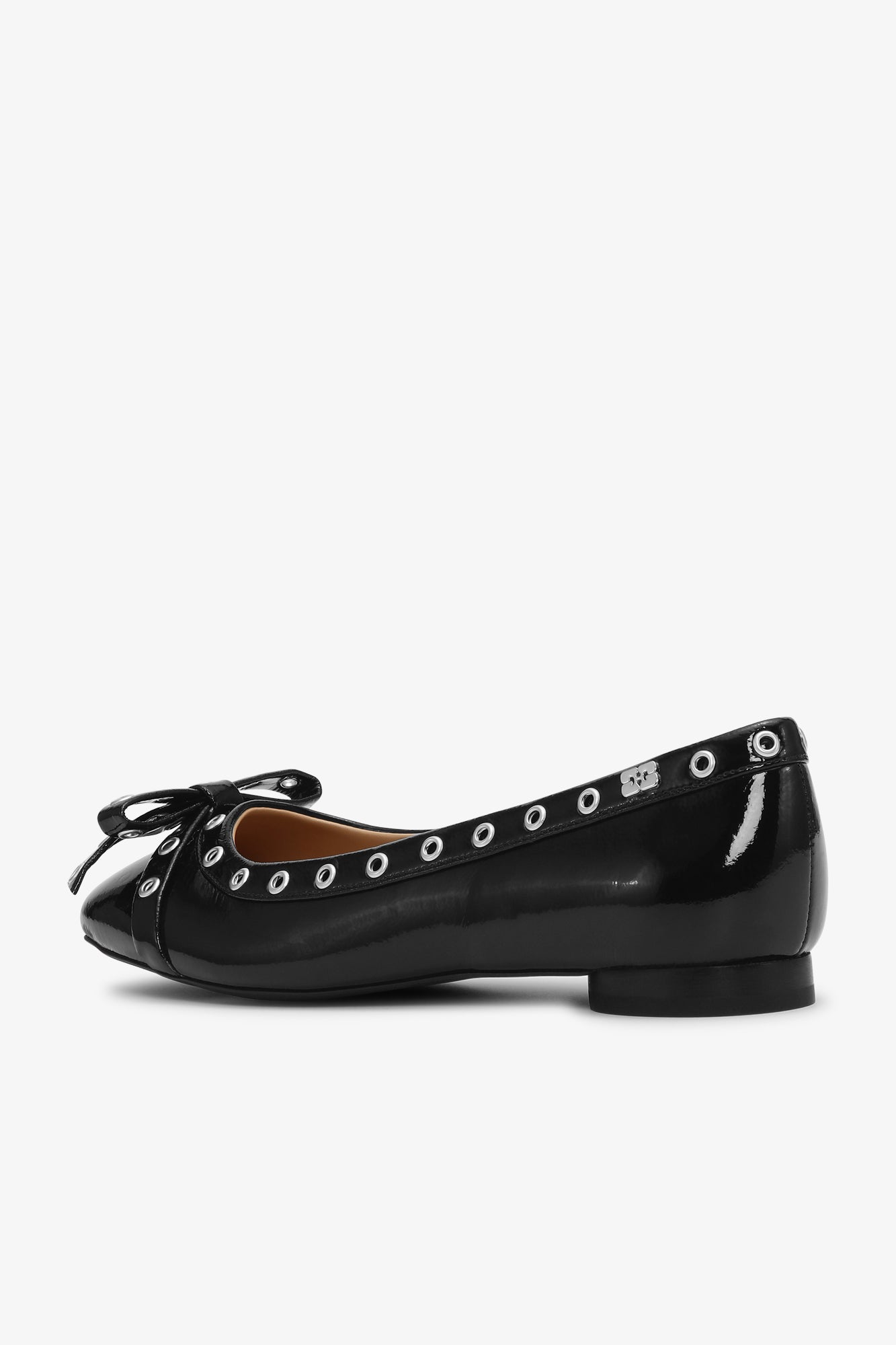 Ballerines à œillets et nœud - Black