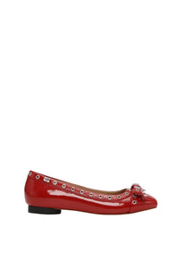 Ballerines à œillets et nœud - Racing Red