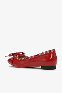 Ballerines à œillets et nœud - Racing Red