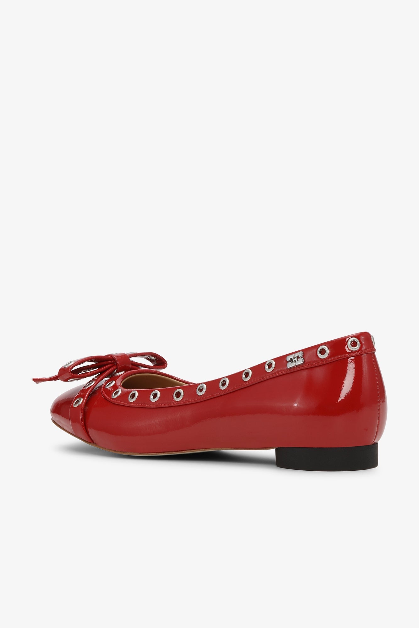 Ballerines à œillets et nœud - Racing Red