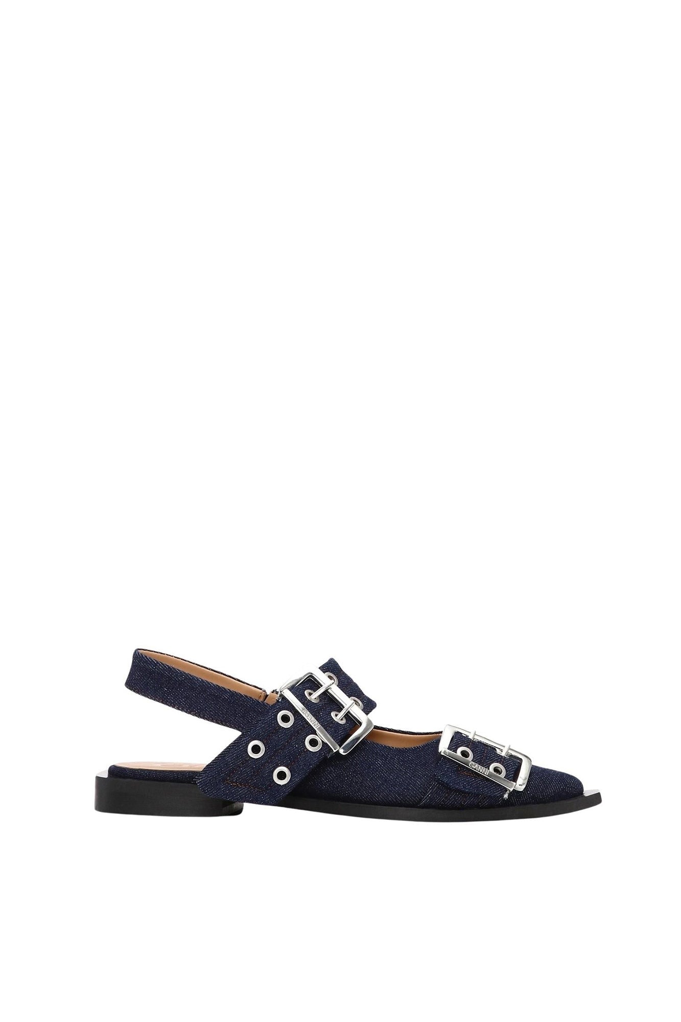 Ballerines à boucles en denim - Dark Navy