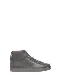 Baskets High Top en cuir lisse - Gris