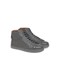 Baskets High Top en cuir lisse - Gris
