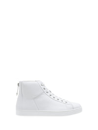 Sneakers High Top en cuir grainé - Blanc