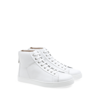 Sneakers High Top en cuir grainé - Blanc