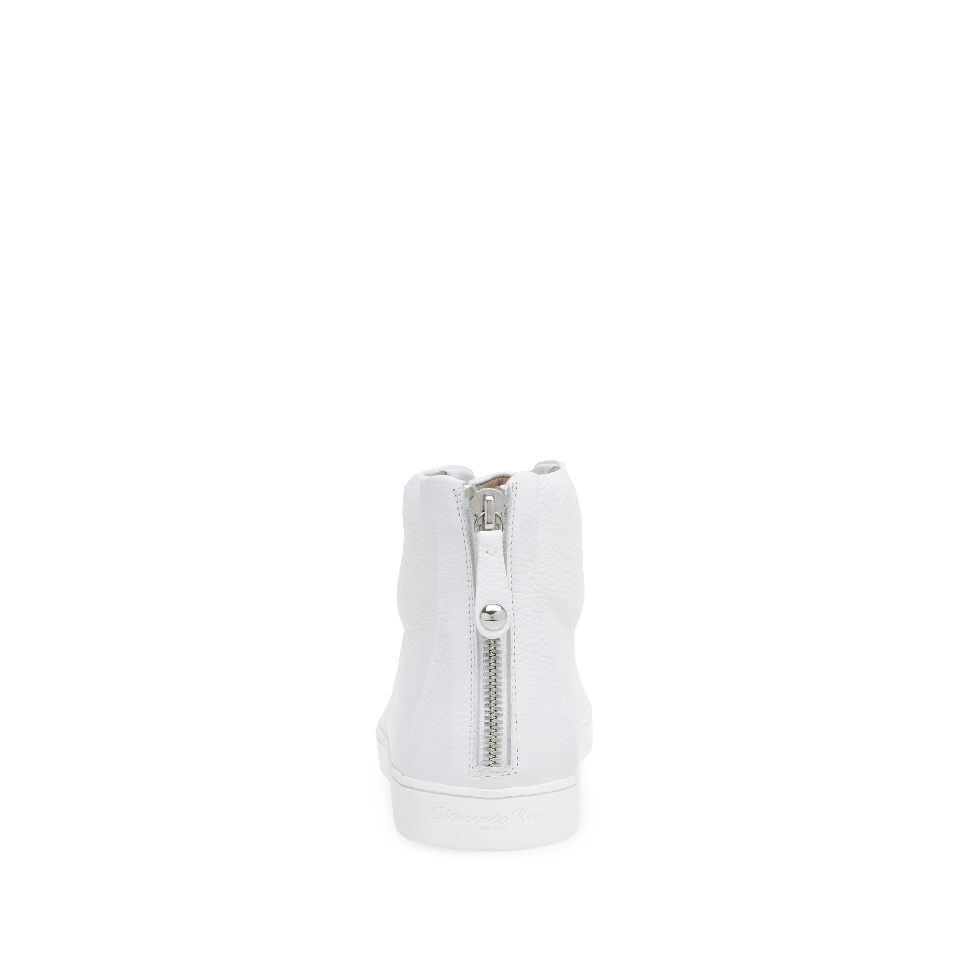 Sneakers High Top en cuir grainé - Blanc