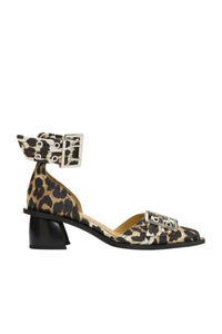 Escarpins ajourés à imprimé animal avec boucles - Leopard